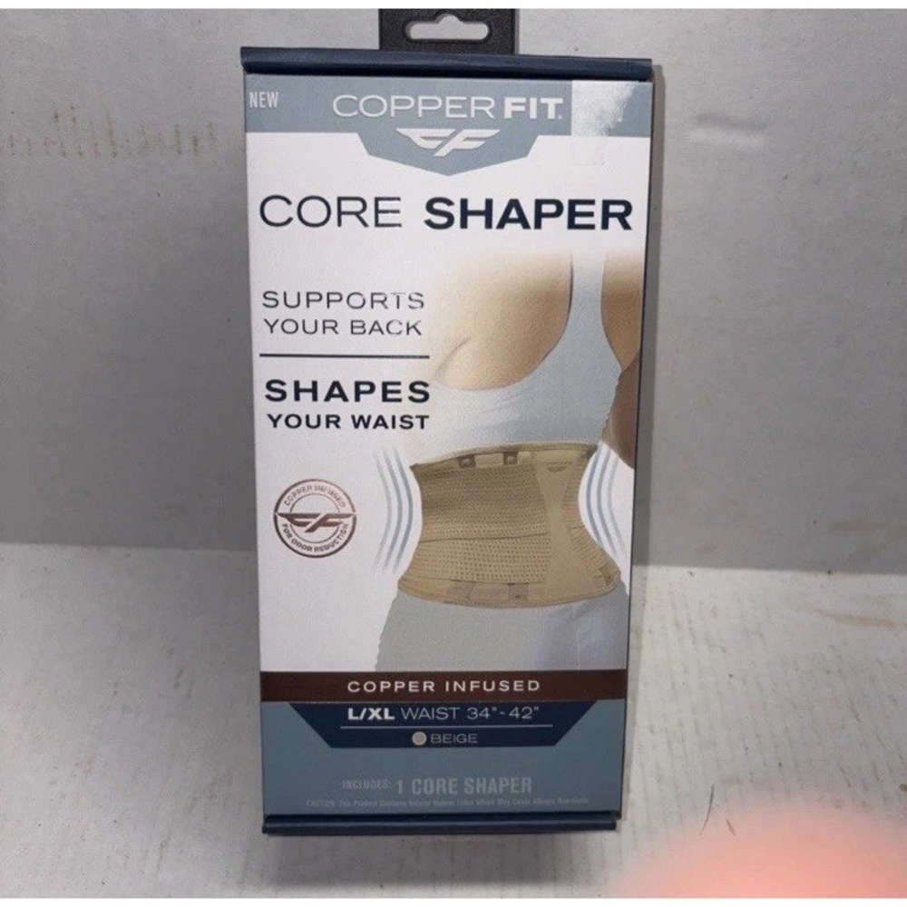 Copper Fit Core Shaper Women L/XL Beige New Waist Trainer Back Support
